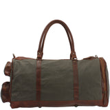 Reisetasche Weekender Sporttasche Damen Herren Leder Canvas 55cm grün LE2017