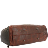 Reisetasche Weekender Sporttasche Damen Herren Leder Canvas 55cm grün LE2017