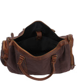 Reisetasche Weekender Sporttasche Damen Herren Leder Canvas 55cm mokka LE2017