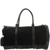 Reisetasche Weekender Sporttasche Damen Herren Leder Canvas 55cm schwarz LE2017