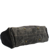 Reisetasche Weekender Sporttasche Damen Herren Leder Canvas 55cm schwarz LE2017