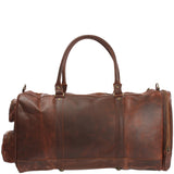 Reisetasche Weekender Sporttasche Damen Herren Leder 55cm braun LE2017