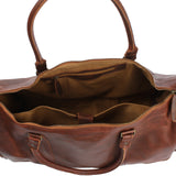 Reisetasche Weekender Sporttasche Damen Herren Leder 55cm braun LE2017