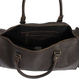 Reisetasche Weekender Sporttasche Ledertasche Damen Herren Leder 55cm dunkelbraun LE2017