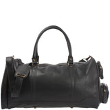 Reisetasche Weekender Sporttasche Ledertasche Damen Herren Leder 55cm schwarz LE2017