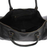 Reisetasche Weekender Sporttasche Ledertasche Damen Herren Leder 55cm schwarz LE2017