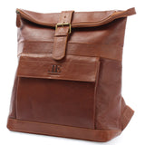 Roll Top Lederrucksack Lederrucksack DIN A4 Leder braun LE1034