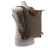 Freizeitrucksack Rucksack DIN A4 Canvas Leder grau LE1021