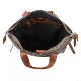 Freizeitrucksack Rucksack DIN A4 Canvas Leder grau LE1021