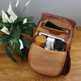 Rucksack Freizeitrucksack vintage Lederrucksack Damen Herren Leder braun LE1008