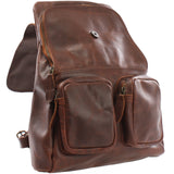 Rucksack Freizeitrucksack vintage Lederrucksack Damen Herren Leder braun LE1008