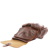 Rucksack Freizeitrucksack vintage Lederrucksack Damen Herren Leder braun LE1008