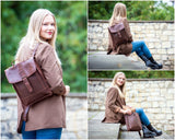 Freizeitrucksack Lederrucksack Cityrucksack Leder braun LE1030