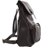 Rucksack Freizeitrucksack vintage Lederrucksack Damen Herren Leder dunkelbraun LE1008