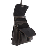 Rucksack Freizeitrucksack vintage Lederrucksack Damen Herren Leder dunkelbraun LE1008