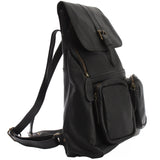 Rucksack Freizeitrucksack vintage Lederrucksack Damen Herren Leder schwarz LE1008