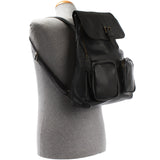 Rucksack Freizeitrucksack vintage Lederrucksack Damen Herren Leder schwarz LE1008