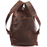 Rucksack Lederrucksack Freizeitrucksack Damen Herren Leder braun LE1009