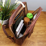 Rucksack Lederrucksack Freizeitrucksack Damen Herren Leder braun LE1016