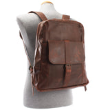 Rucksack Lederrucksack Freizeitrucksack Damen Herren Leder braun LE1016