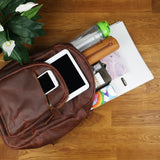 großer Rucksack Lederrucksack Freizeitrucksack Damen Herren Leder braun LE1017