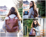 Lederrucksack Cityrucksack Freizeitrucksack Leder braun LE1033