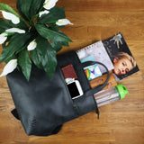 Rucksack Lederrucksack Freizeitrucksack Damen Herren Leder dunkelgrau LE1031