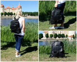 Rucksack Lederrucksack Freizeitrucksack Damen Herren Leder schwarz LE1016