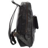 Rucksack Lederrucksack Freizeitrucksack Damen Herren Leder schwarz LE1016