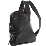 Rucksack Lederrucksack Freizeitrucksack Damen Herren Leder schwarz LE1016