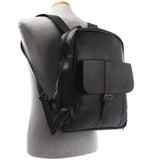 Rucksack Lederrucksack Freizeitrucksack Damen Herren Leder schwarz LE1016
