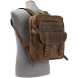 Rucksack Freizeitrucksack Lederrucksack Leder schlamm LE1018