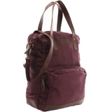 Rucksack Umhängetasche Damen Herren Leder Canvas bordeaux LE1014