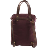 Rucksack Umhängetasche Damen Herren Leder Canvas bordeaux LE1014