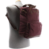 Rucksack Umhängetasche Damen Herren Leder Canvas bordeaux LE1014