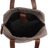 Rucksack Umhängetasche Damen Herren Leder Canvas grau LE1014