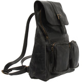 Rucksack Freizeitrucksack vintage Lederrucksack Damen Herren Leder grau LE1008
