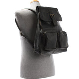 Rucksack Freizeitrucksack vintage Lederrucksack Damen Herren Leder grau LE1008