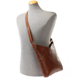 Schultertasche Umhängetasche Handtasche Leder braun LE0065