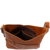 Umhängetasche Damentasche Schultertasche Leder cognac LE0065