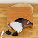 Umhängetasche Damentasche Schultertasche Leder cognac LE0065
