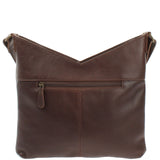 Schultertasche Damentasche Handtasche Leder dunkelbraun LE0065