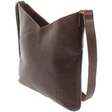 Schultertasche Damentasche Handtasche Leder dunkelbraun LE0065