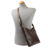 Schultertasche Damentasche Handtasche Leder dunkelbraun LE0065