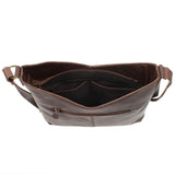 Schultertasche Damentasche Handtasche Leder dunkelbraun LE0065