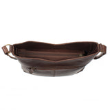 Schultertasche Damentasche Handtasche Leder dunkelbraun LE0065