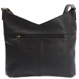 Damentasche Umhängetasche Handtasche Leder schwarz LE0065