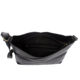 Damentasche Umhängetasche Handtasche Leder schwarz LE0065