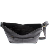 Damentasche Umhängetasche Handtasche Leder schwarz LE0065