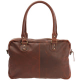 Schultertasche Handtasche Henkeltasche Damen Leder braun LE0046